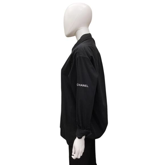 CHANEL Uniform Women’s Button Down Size S Long Sleeve Black - Picture 2 of 3